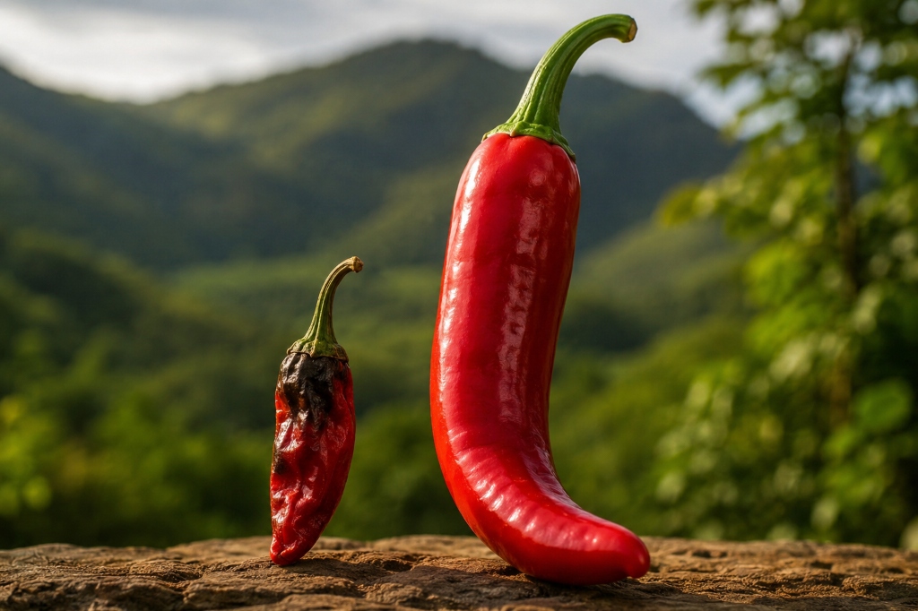 Red chili peppers representing energetic lifestyle and natural vitality